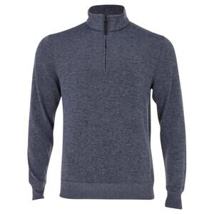 Nike Dri-FIT Men's Heathered Blue Quarter Zip Long Sleeve Pullover Sweater M